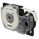 VHBW Casio XR-9WE1 Etikettenband, 9 mm, Schwarz-Weiß