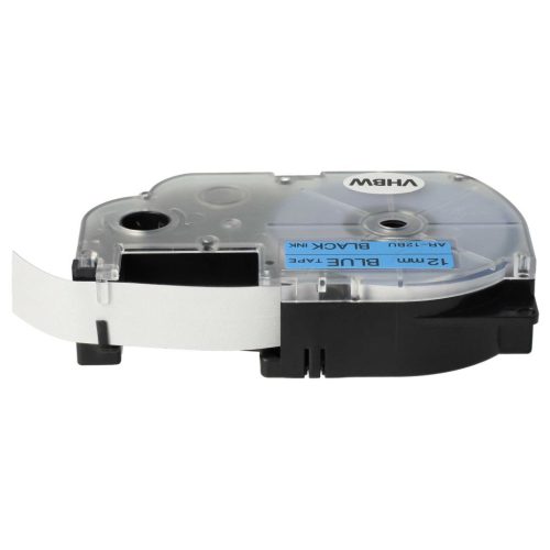 VHBW Casio XR-12BU Etikettenband - 12 mm, Schwarz-Blau