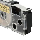 VHBW Casio XR-12GD, XR-12GD1 Etikettenband - 12 mm, Schwarz-Gold