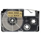 VHBW Casio XR-12GD, XR-12GD1 Etikettenband - 12 mm, Schwarz-Gold
