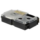 VHBW Casio XR-12GD, XR-12GD1 Etikettenband - 12 mm, Schwarz-Gold