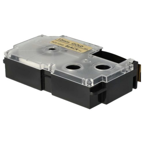 VHBW Casio XR-12GD, XR-12GD1 Etikettenband - 12 mm, Schwarz-Gold