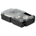 VHBW Casio XR-12SR, XR-12SR1 Etikettenband - 12 mm, Schwarz-Silber