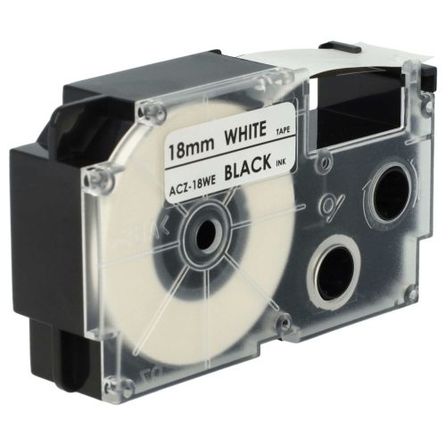 VHBW Casio XR-18WE Label Tape, 18 mm, Black-White, PET+RESIN