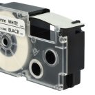 VHBW Casio XR-18WE Label Tape, 18 mm, Black-White, PET+RESIN