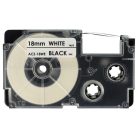 VHBW Casio XR-18WE Label Tape, 18 mm, Black-White, PET+RESIN
