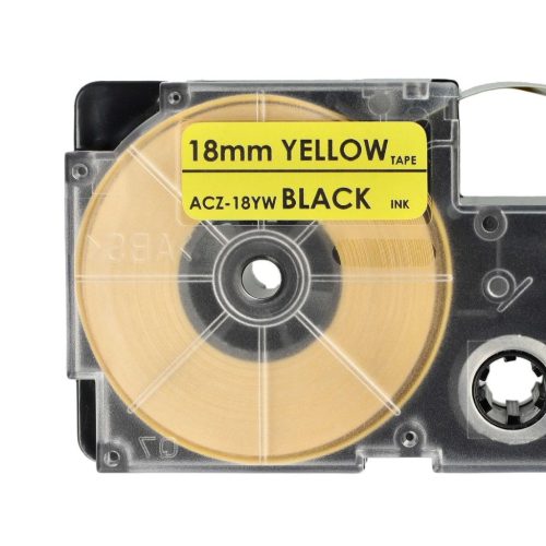 VHBW Casio XR-18YW1 Label Tape, 18 mm, Black-Yellow, PET+RESIN