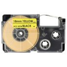 VHBW Casio XR-18YW1 Label Tape, 18 mm, Black-Yellow, PET+RESIN