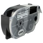 VHBW Casio XR-18SR1 Etikettenband, 18 mm, Schwarz-Silber, PET+HARZ
