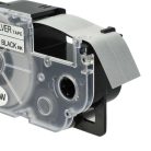 VHBW Casio XR-18SR1 Etikettenband, 18 mm, Schwarz-Silber, PET+HARZ