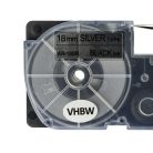 VHBW Casio XR-18SR1 Etikettenband, 18 mm, Schwarz-Silber, PET+HARZ