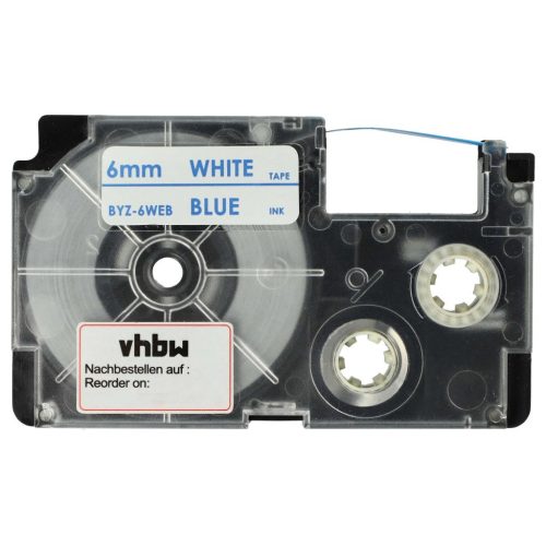 VHBW Casio XR-6WEB1 Etikettenband, 6 mm