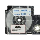 VHBW Casio XR-6WEB1 Etikettenband, 6 mm