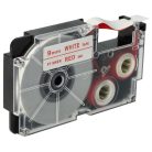 VHBW Casio XR-9WER Etikettenband, 9mm, Rot-Weiß
