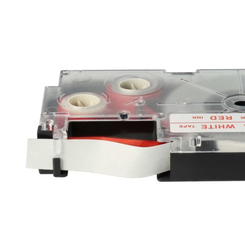 VHBW Casio XR-9WER Etikettenband, 9mm, Rot-Weiß