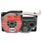 VHBW Casio XR-12RD1 Etikettenband, 12 mm, Schwarz-Rot