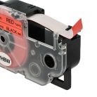 VHBW Casio XR-12RD1 Etikettenband, 12 mm, Schwarz-Rot