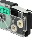 VHBW Casio XR-12GN, XR-12GN1 Etikettenband - 12 mm, Schwarz-Grün