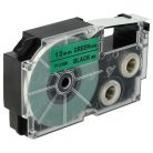 VHBW Casio XR-12GN, XR-12GN1 Etikettenband - 12 mm, Schwarz-Grün