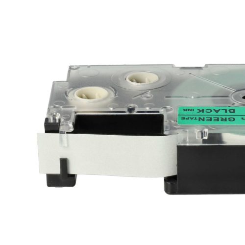 VHBW Casio XR-12GN, XR-12GN1 Etikettenband - 12 mm, Schwarz-Grün