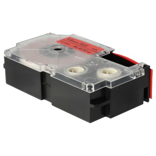 VHBW Casio XR-18RD1 Etikettenband, 18 mm, Schwarz-Rot, PET+HARZ