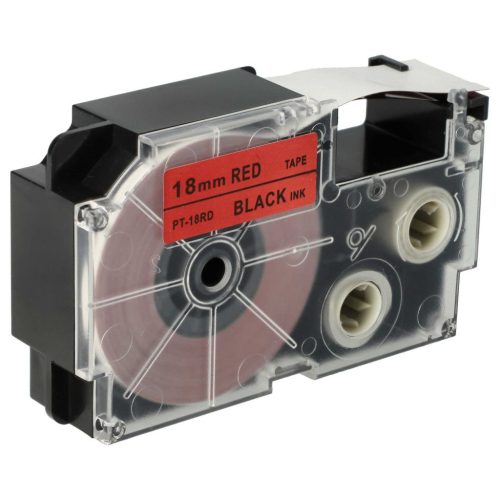 VHBW Casio XR-18RD1 Etikettenband, 18 mm, Schwarz-Rot, PET+HARZ
