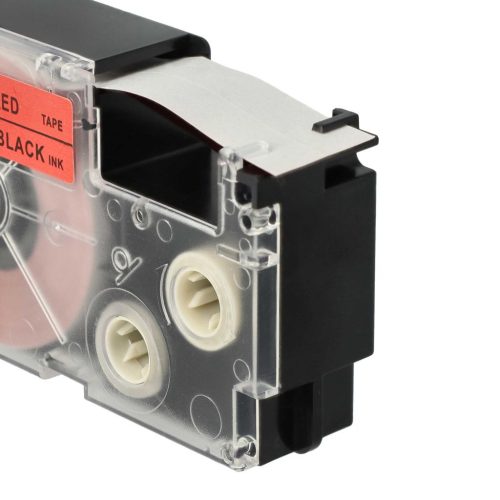 VHBW Casio XR-18RD1 Etikettenband, 18 mm, Schwarz-Rot, PET+HARZ