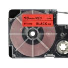 VHBW Casio XR-18RD1 Etikettenband, 18 mm, Schwarz-Rot, PET+HARZ