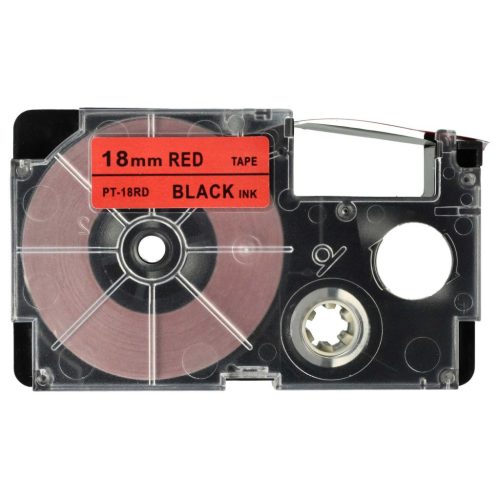 VHBW Casio XR-18RD1 Etikettenband, 18 mm, Schwarz-Rot, PET+HARZ