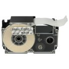 VHBW Casio XR-24X Etikettenband - 24 mm, Schwarz-Transparent