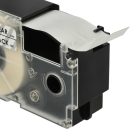 VHBW Casio XR-24X Etikettenband - 24 mm, Schwarz-Transparent