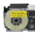 VHBW Casio XR-24YW1 Etikettenband, 24 mm, Schwarz-Gelb