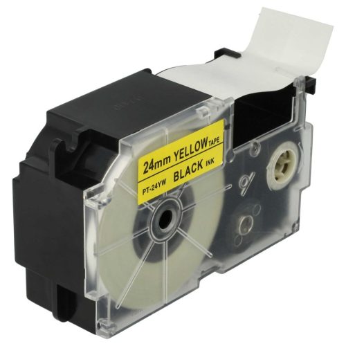 VHBW Casio XR-24YW1 Etikettenband, 24 mm, Schwarz-Gelb