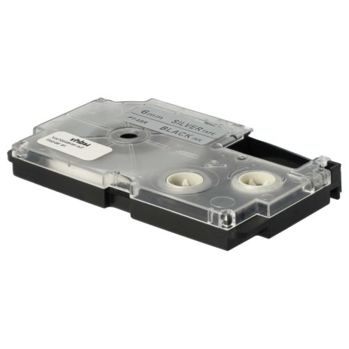 VHBW Casio XR-6SR1 Label Tape, 6 mm, Black-Silver