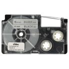 VHBW Casio XR-6SR1 Label Tape, 6 mm, Black-Silver