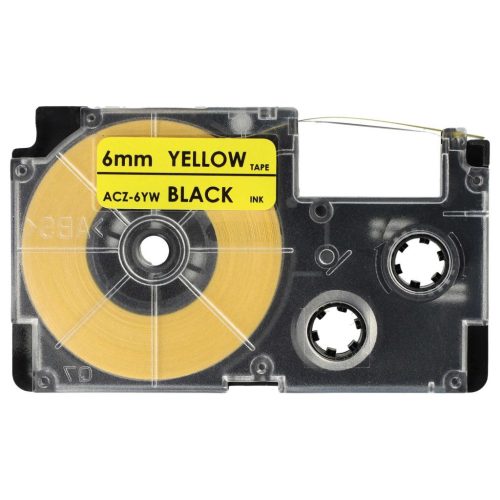 VHBW Casio XR-6YW1 Etikettenband, 6 mm, Schwarz-Gelb