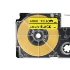 VHBW Casio XR-6YW1 Etikettenband, 6 mm, Schwarz-Gelb