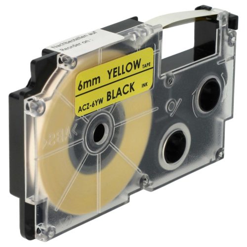 VHBW Casio XR-6YW1 Etikettenband, 6 mm, Schwarz-Gelb