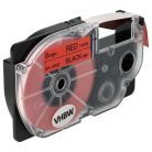 VHBW Casio XR-9RD1 Etikettenband - 9 mm, Schwarz-Rot