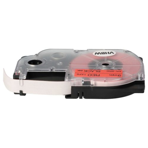 VHBW Casio XR-9RD1 Etikettenband - 9 mm, Schwarz-Rot