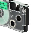 VHBW Casio XR-9GN1 Etikettenband - 9 mm, Schwarz-Grün