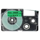 VHBW Casio XR-9GN1 Etikettenband - 9 mm, Schwarz-Grün