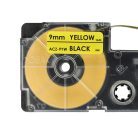 VHBW Casio XR-9YW1 Etikettenband - 9 mm, Schwarz-Gelb