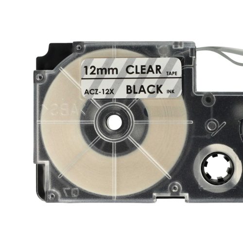 VHBW Casio XR-12X1 Label Tape, 12 mm, Black-Clear