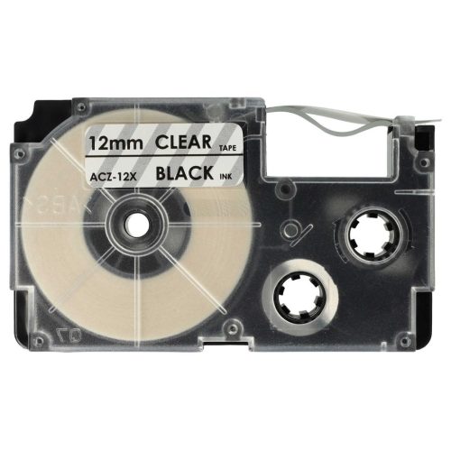 VHBW Casio XR-12X1 Label Tape, 12 mm, Black-Clear