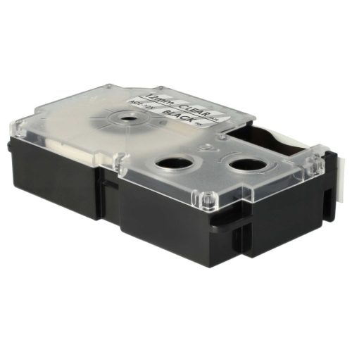 VHBW Casio XR-12X1 Label Tape, 12 mm, Black-Clear