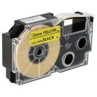 VHBW Casio XR-12YW1 Etikettenband, 12 mm, Schwarz-Gelb