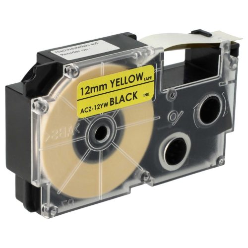 VHBW Casio XR-12YW1 Etikettenband, 12 mm, Schwarz-Gelb