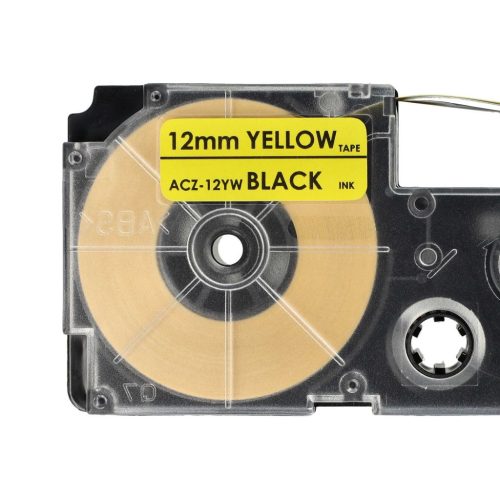 VHBW Casio XR-12YW1 Etikettenband, 12 mm, Schwarz-Gelb