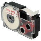 VHBW Casio XR-12WER1 Etikettenband, 12 mm, Rot-Weiß